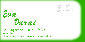 eva durai business card